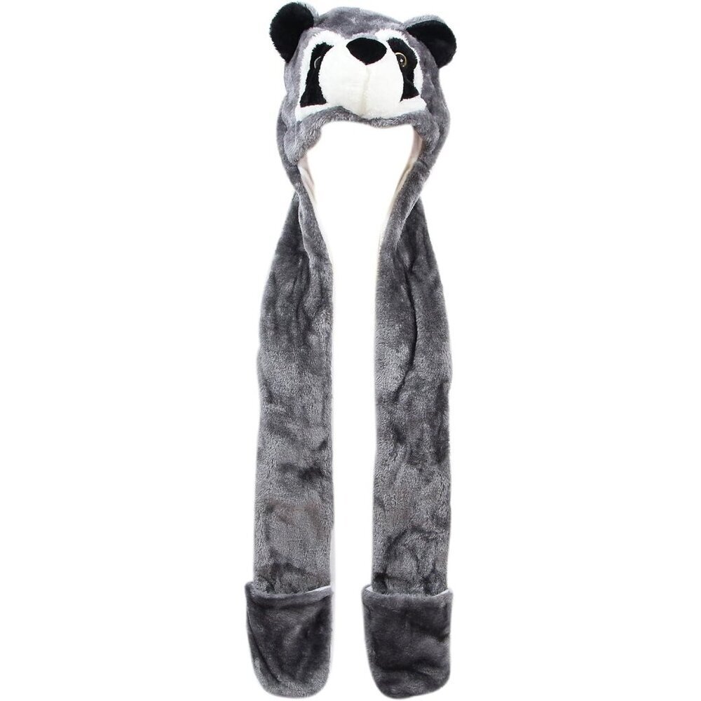Kids Grey Raccoon Animal Hat e Fits All Adults /Soft Warm Beanie Hat Imported